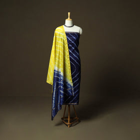 Chanderi silk shibori tie-dye 3pc unstitched dress material