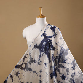 Blue - chanderi silk tie-dye shibori fabric 08 - handcrafted