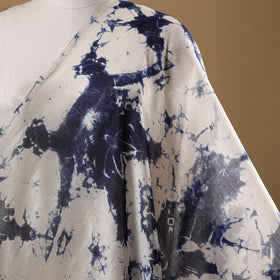 Blue - chanderi silk tie-dye shibori fabric 08 - handcrafted