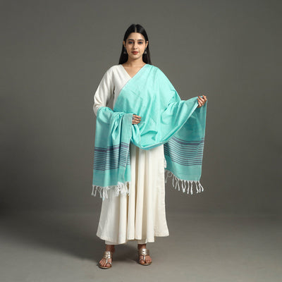Blue - chendamangalam kuriappilly cotton handloom dupatta