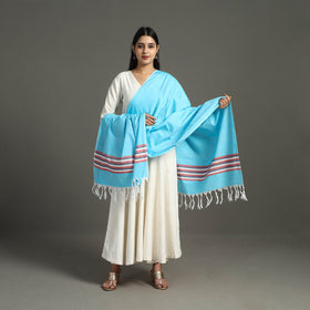 Blue - chendamangalam kuriappilly cotton handloom dupatta