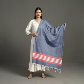 Blue - chendamangalam kuriappilly cotton handloom dupatta