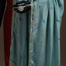 Chinon silk hand embroidered phulkari dupatta 10