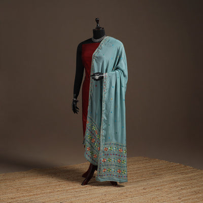 Chinon silk hand embroidered phulkari dupatta 10