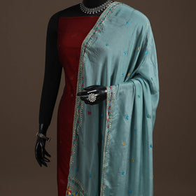 Chinon silk hand embroidered phulkari dupatta 10