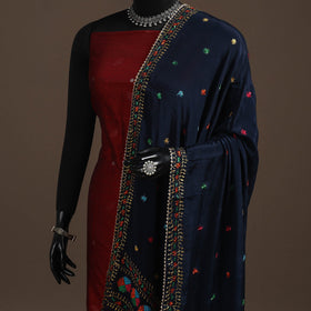 Chinon silk hand embroidered phulkari dupatta 11