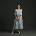 Collared neck buttoned down flared cotton hand block batik