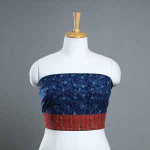 Blue - cotton akola blouse piece 142 - handcrafted