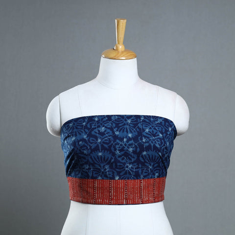 Blue - cotton akola blouse piece 142 - handcrafted