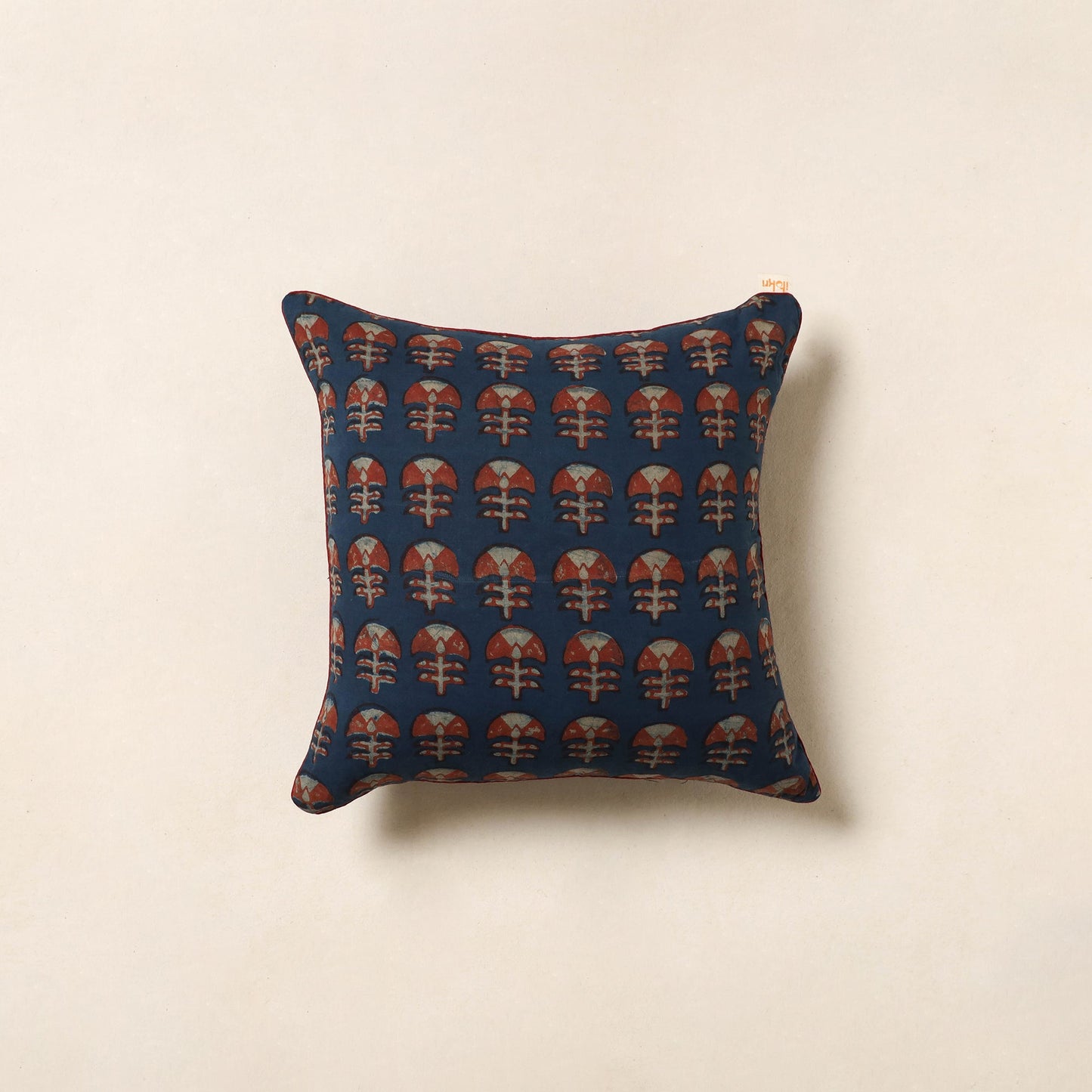 Blue - cotton akola cushion cover 41 - handcrafted