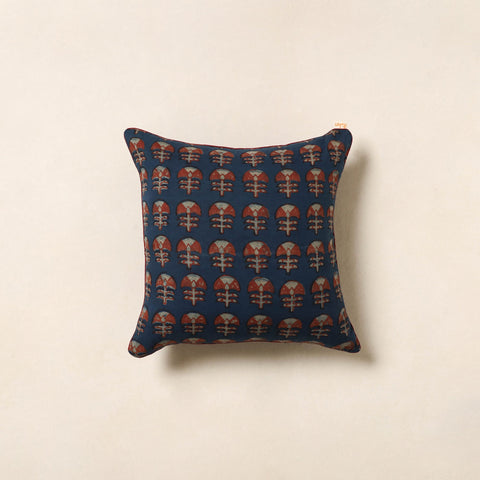 Blue - cotton akola cushion cover 41 - handcrafted