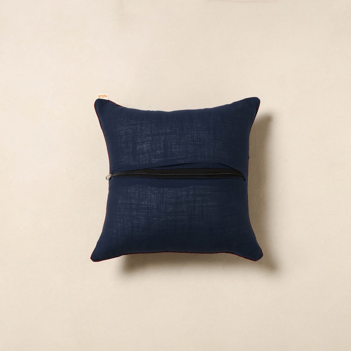 Blue - cotton akola cushion cover 41 - handcrafted