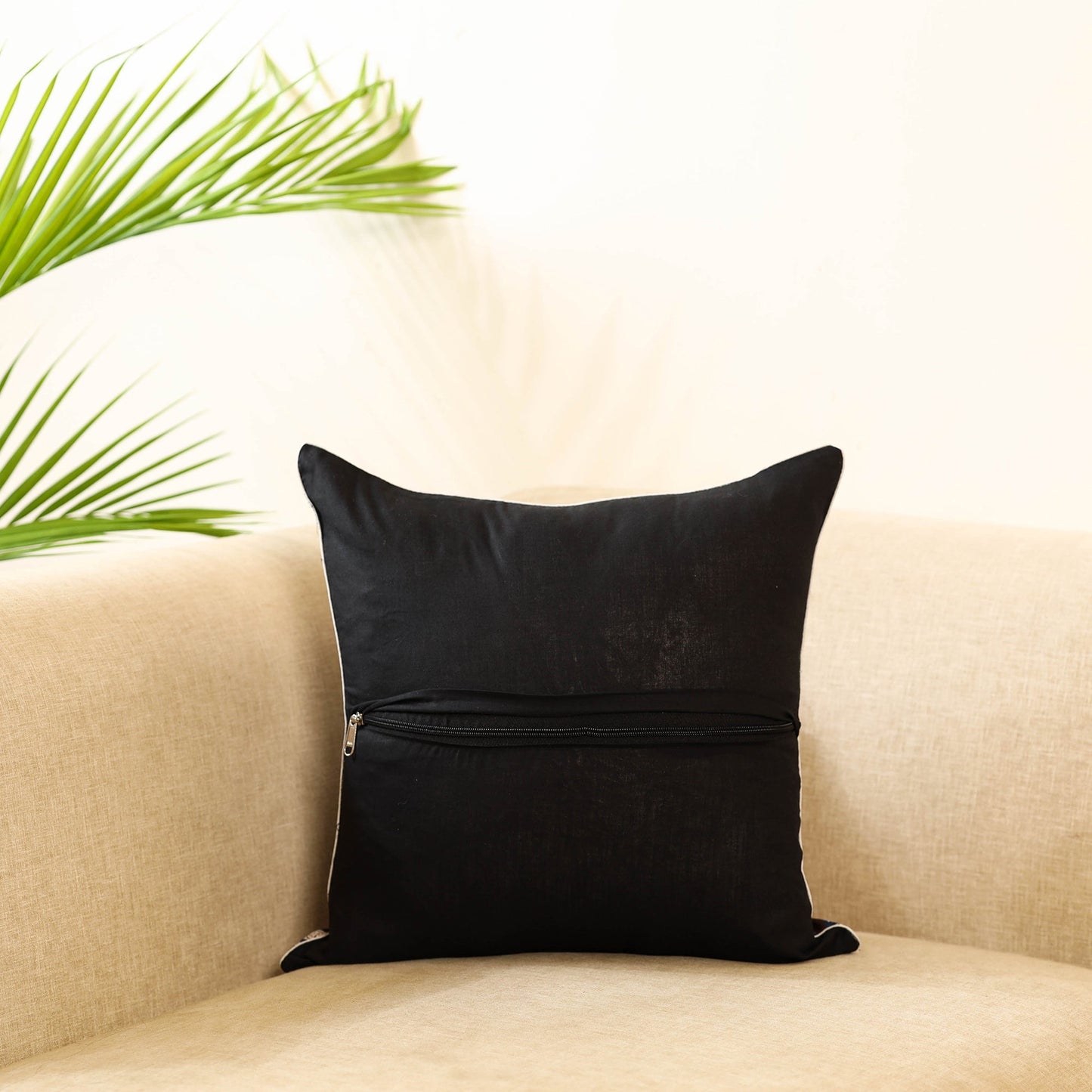 Blue - cotton bagru cushion cover 15 - handcrafted