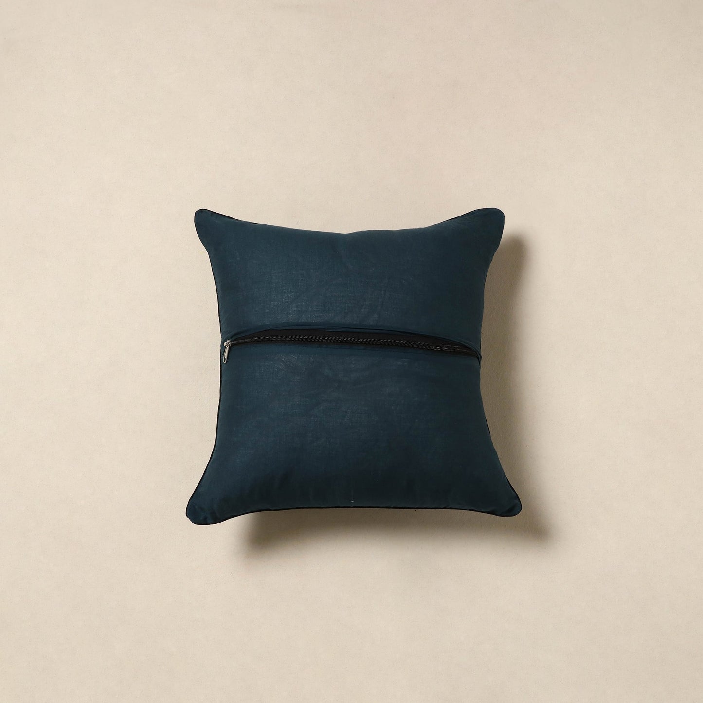 Blue - cotton bagru cushion cover 36 - handcrafted
