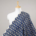  Blue Block Print Cotton Bagru Fabric
