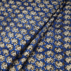  Blue Block Print Cotton Bagru Fabric