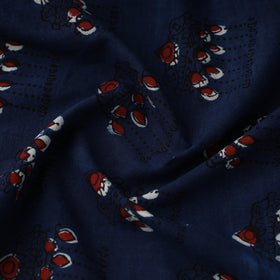 Cotton Blue Bagru Block Print fabric