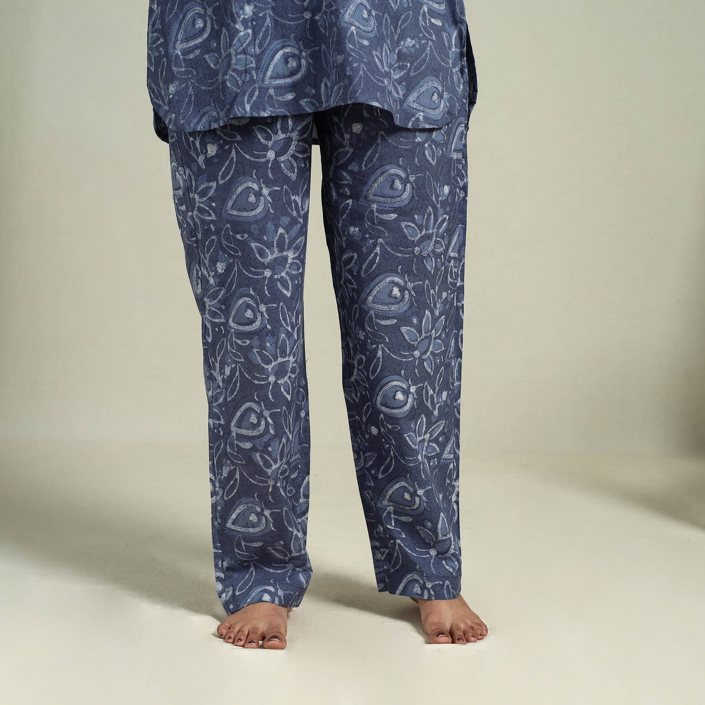 Buy Blue Block Print Cotton Bagru Night Suit Set