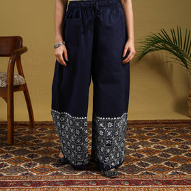 Buy Cotton Bengal Kantha Hand Embroidery Palazzo