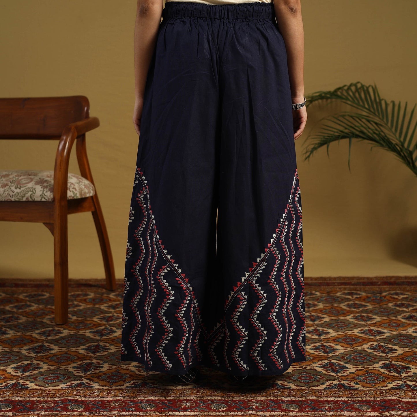 Buy Cotton Bengal Kantha Hand Embroidery Palazzo