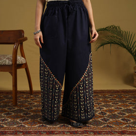 Buy Cotton Bengal Kantha Hand Embroidery Palazzo