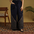 Buy Cotton Bengal Kantha Hand Embroidery Palazzo
