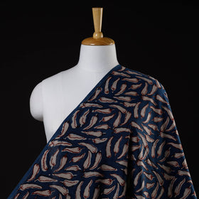 Blue Cotton Bindaas Hand Block Print Fabric