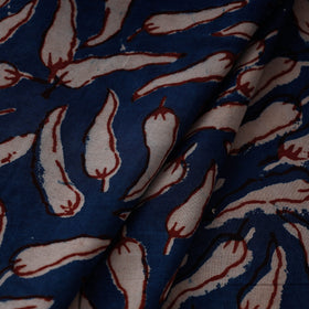 Blue Cotton Bindaas Hand Block Print Fabric
