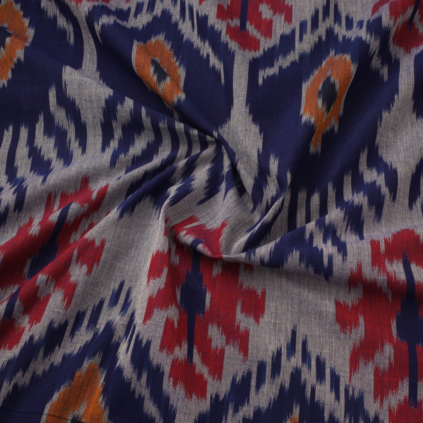 Cotton central asian pochampally ikat fabric 05