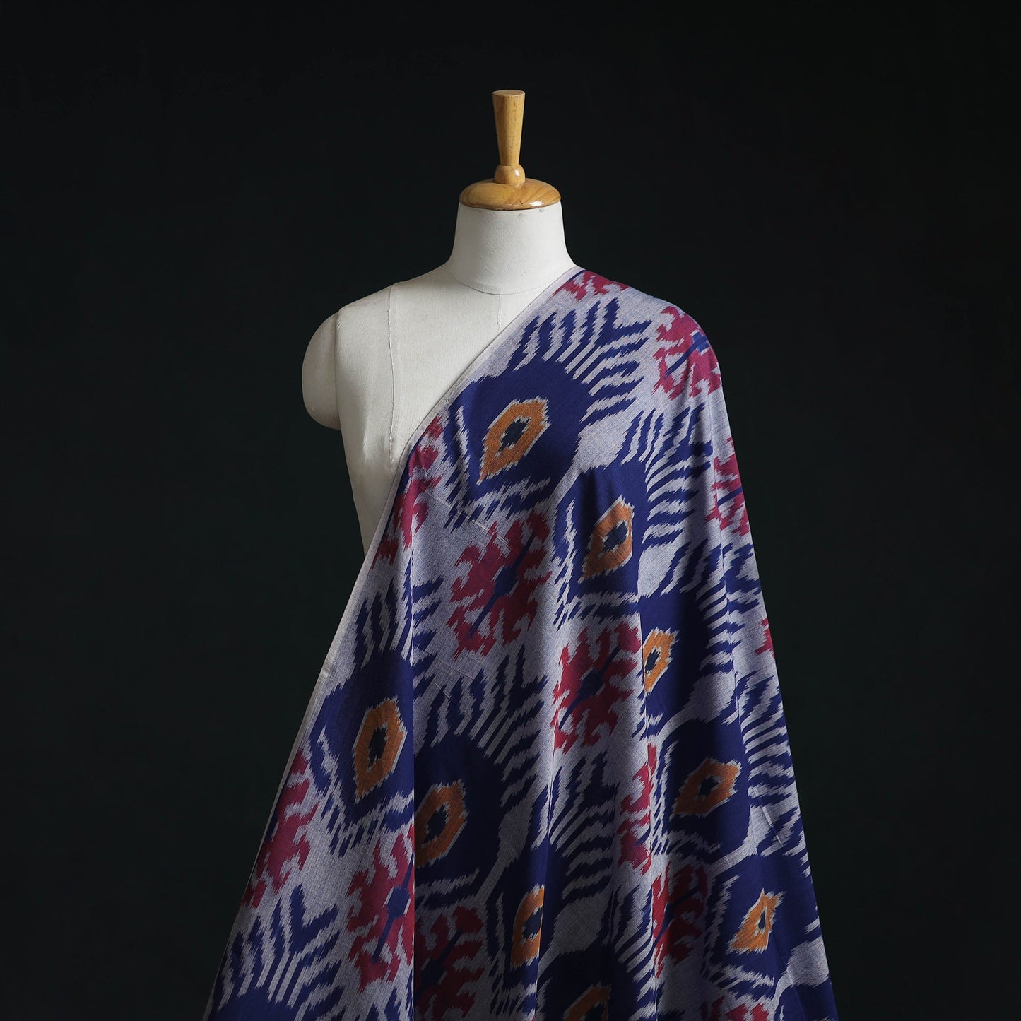 Cotton central asian pochampally ikat fabric 05