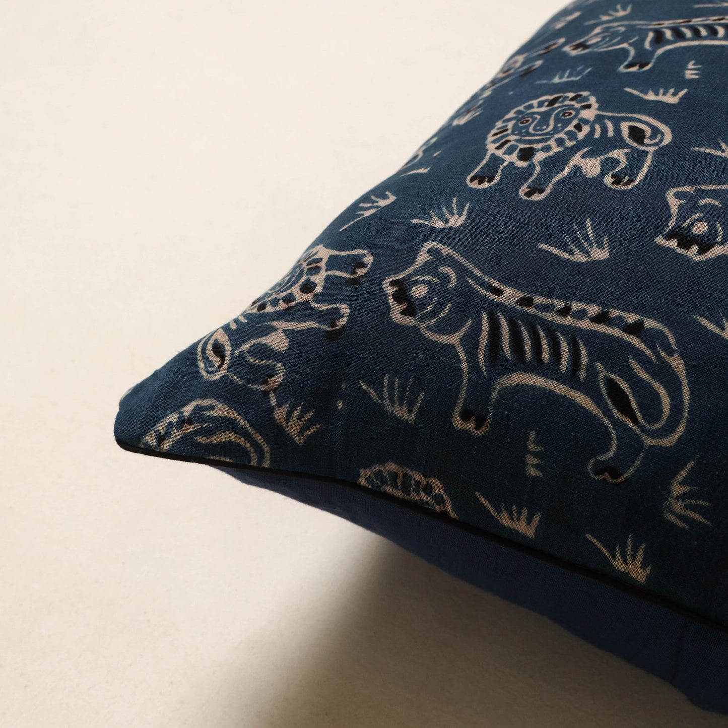 Blue - cotton cushion cover 34 - handcrafted