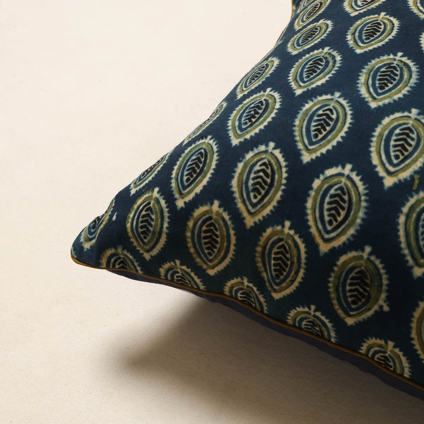 Blue - cotton cushion cover 35 - handcrafted