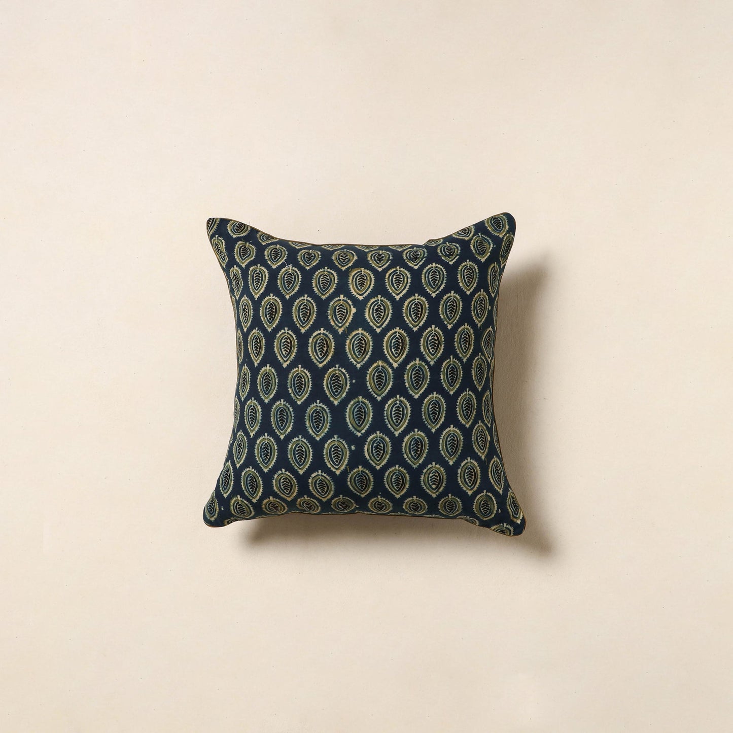 Blue - cotton cushion cover 35 - handcrafted