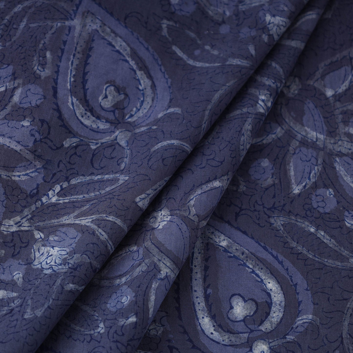 Cotton Blue Dabu Bagru Block Print Fabric