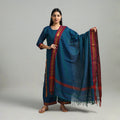 Blue - cotton dharwad kurta set with palazzo & dupatta 17