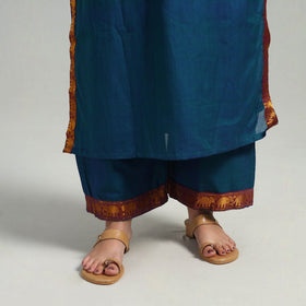 Blue - cotton dharwad kurta set with palazzo & dupatta 17