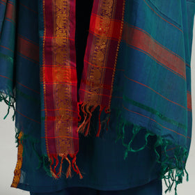 Blue - cotton dharwad kurta set with palazzo & dupatta 17