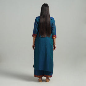 Blue - cotton dharwad kurta set with palazzo & dupatta 17