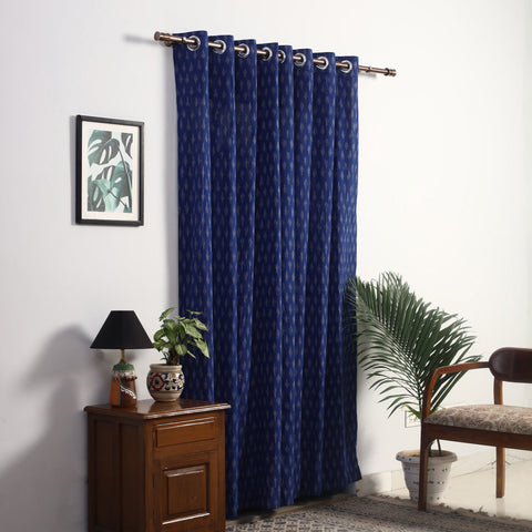 Buy Cotton Door Blue Pochampally Ikat Curtain