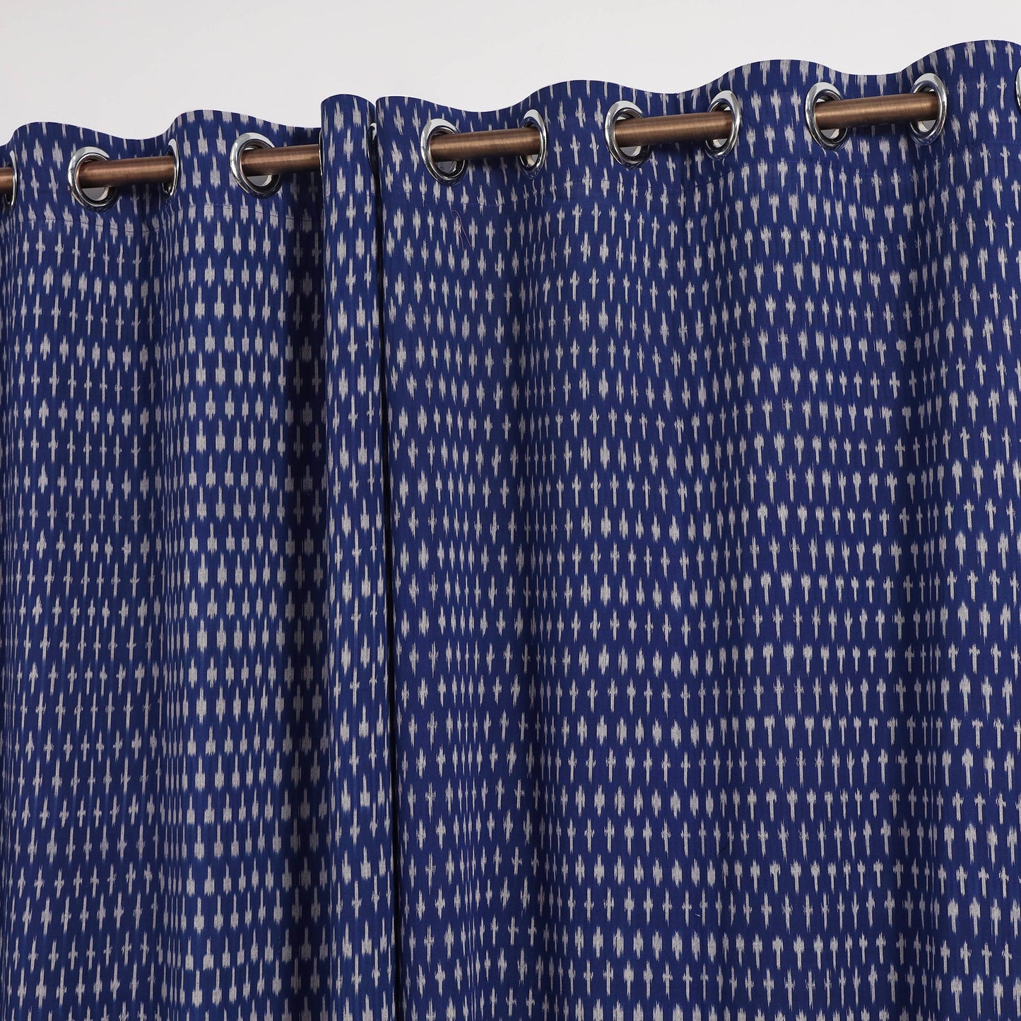 Blue - cotton door pochampally ikat curtain (7 x 3 feet)