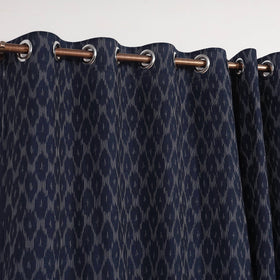 Blue - cotton door pochampally ikat curtain (7 x 3 feet)