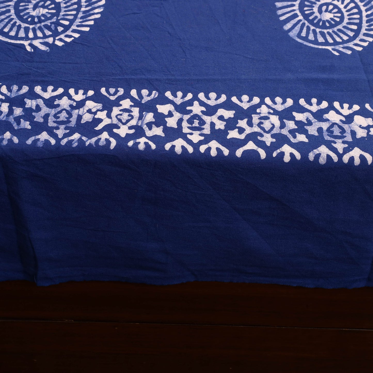 Blue - cotton double hand batik bed sheet set 07