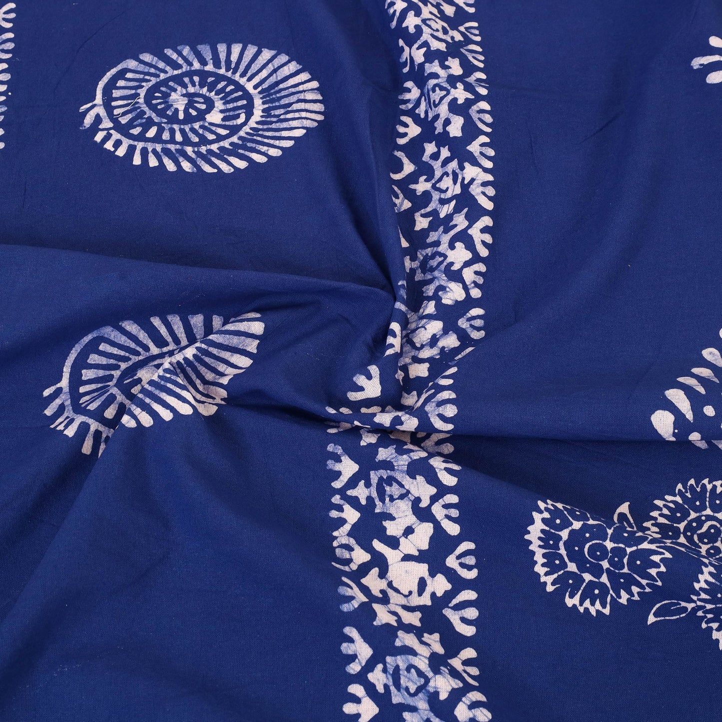 Blue - cotton double hand batik bed sheet set 07