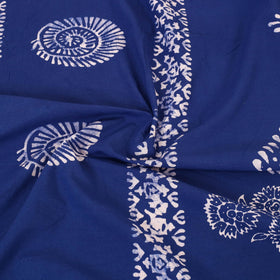 Blue - cotton double hand batik bed sheet set 07