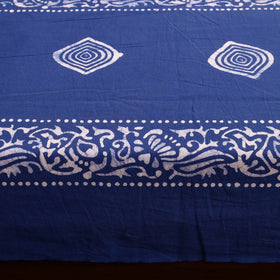  Blue Cotton Double Hand Batik Print Bed Sheet Set