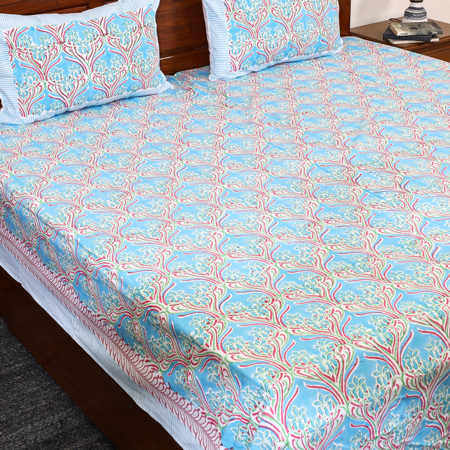 Buy Block Print Cotton Double Sanganeri Bed Sheet