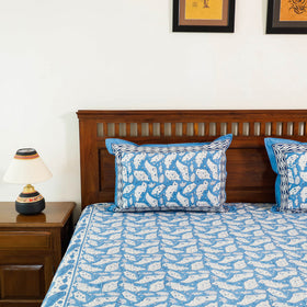 Buy Block Print Cotton Double Sanganeri Bed Sheet