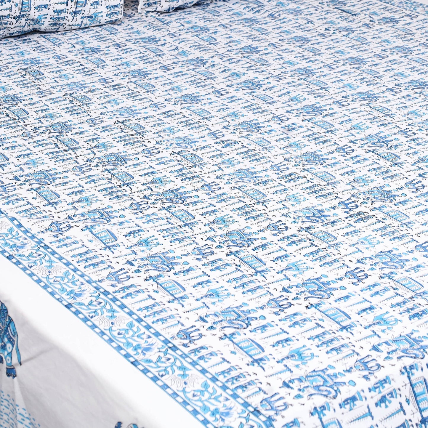 Cotton double sanganeri bed sheet set (108 x 90 in) 06