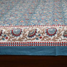 Blue - cotton double sanganeri bed sheet set (108 x 90 in)