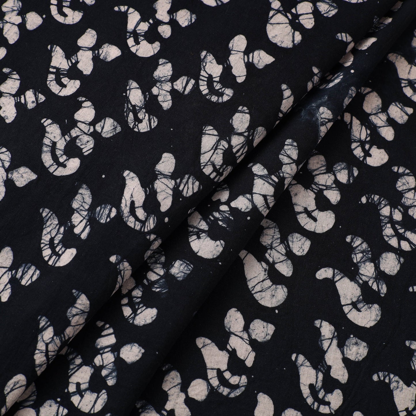 Blue Cotton Hand Batik Print Fabric